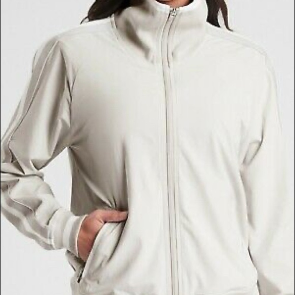 Athleta Sprint Track Jacket, Birch Grey, Large